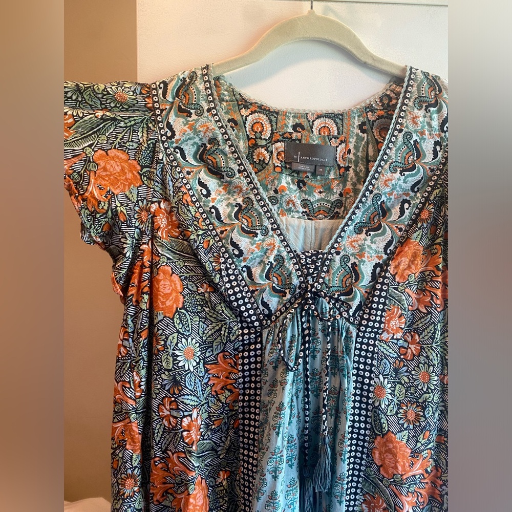 Anthropologie Floral Mini Swing Dress - Picture 3 of 8